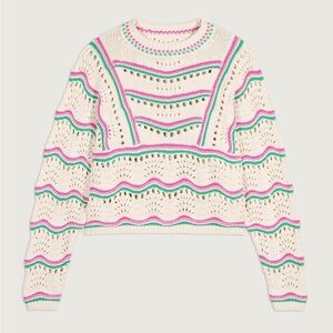 NWOT - BA&SH Hicham Striped Cotton Sweater in Ecru